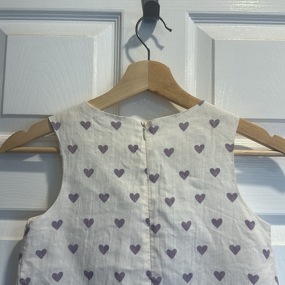 Girls Linen heart print dress - Picture 3 of 3